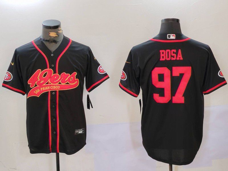 Men San Francisco 49ers #97 Bosa Black gold Joint Name 2024 Nike Limited NFL Jersey style 1